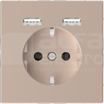 MERTEN SYSTEM D SCHUKO 2xUSB 2,4A szampan metalik Gniazdo z ładowarką USB