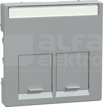 MERTEN M 2xRJ45 SE aluminium Płytka centralna gniazda komp.