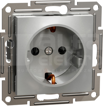 ASFORA SCHUKO aluminium Gniazdo sieciowe
