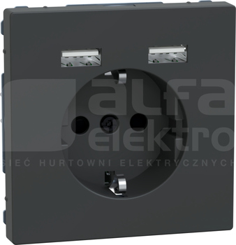 MERTEN SYSTEM D SCHUKO 2xUSB 2,4A antracyt Gniazdo z ładowarką USB