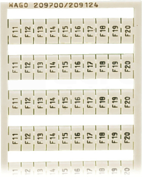209-700/209-124 Oznacznik WSB F11-F20 (10x)