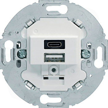 USB A+C ładowan 3A obrotowe biały Mechanizm gniazda