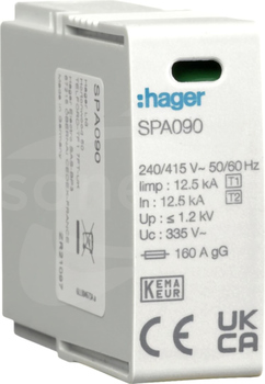 SPD T1+T2 MOV 1P L-N Iimp=12,5 kA In=12,5kA SPD Moduł