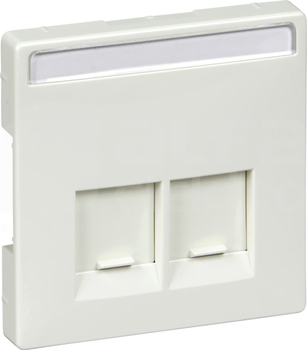 MERTEN DESIGN 2xRJ45 SE biały połysk Płytka centralna gniazda komp.