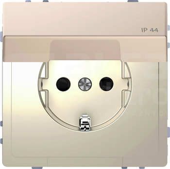 MERTEN D-LIFE SCHUKO 2P+Z IP44 szampan metalik Gniazdo sieciowe z uziemieniem