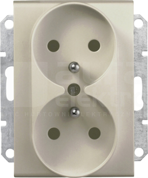 SEDNA 2x2P+Z satyna Gniazdo sieciowe do ramek