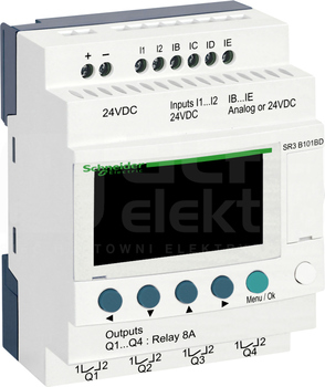 SR3B101BD 24VDC ZELIO LOGIC 6IN 4 DIGIT OUT 8A CLOCK