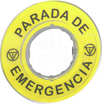 ZBY9420*PARADA DE EMERGENCIA ŻÓŁTE ETYKIETA OKRĄGŁA D90 WYŁ.BEZ