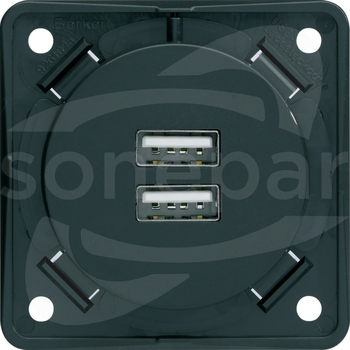 INTEGRO 2xUSB antracyt Gniazdo USB