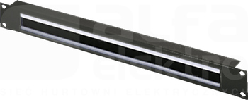 1U RAL9005 Panel przelotowy do kabli