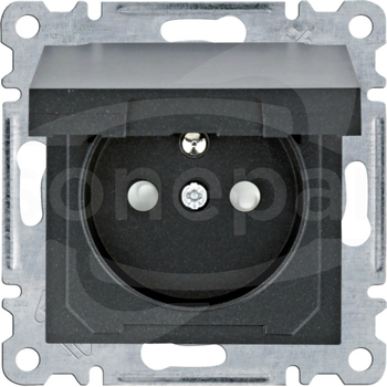 LUMINA 230V 16A IP44 czarny Gniazdo sieciowe z klapką