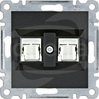 LUMINA 2xRJ45 UTP kat.6 czarny Gniazdo komputerowe