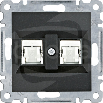 LUMINA 2xRJ45 FTP kat.6 czarny Gniazdo komputerowe