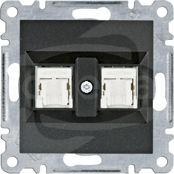 LUMINA 2xRJ45 UTP kat.5e czarny Gniazdo komputerowe