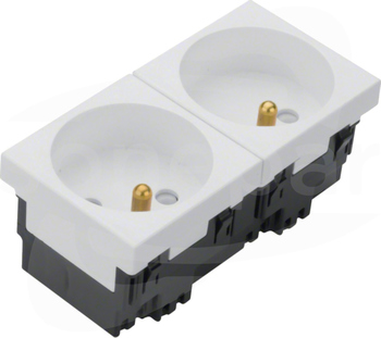 EER2339010 2P+Z 33D 45x45mm biały Gniazdo 2-krotne