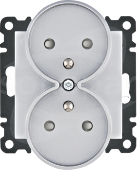 LUMINA 250V 16A srebrny Gniazdo sieciowe z przesł.