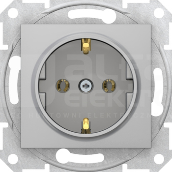 SEDNA SCHUKO aluminium Gniazdo sieciowe
